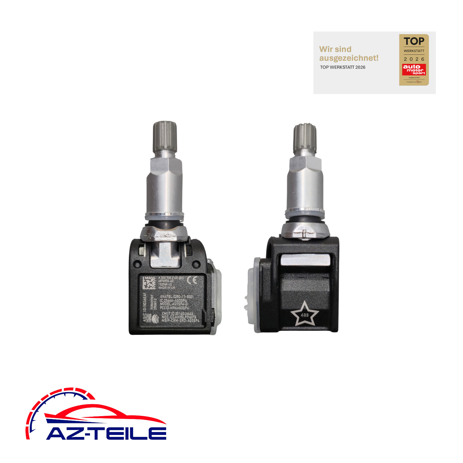AZ-Teile® RDKS Reifendrucksensor passend für Mercedes-Benz A0009052102 433 MHz