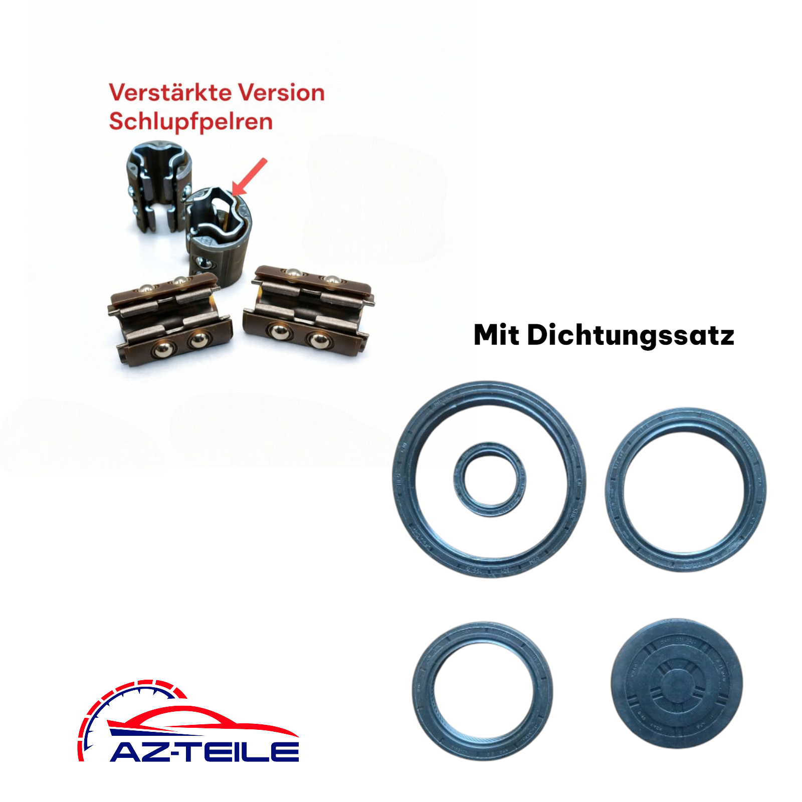 AZ-Teile® Schlupfperlen-Set + Dichtungssatz DSG 7-Gang DQ200 / 0AM passend für VW Audi Seat Skoda