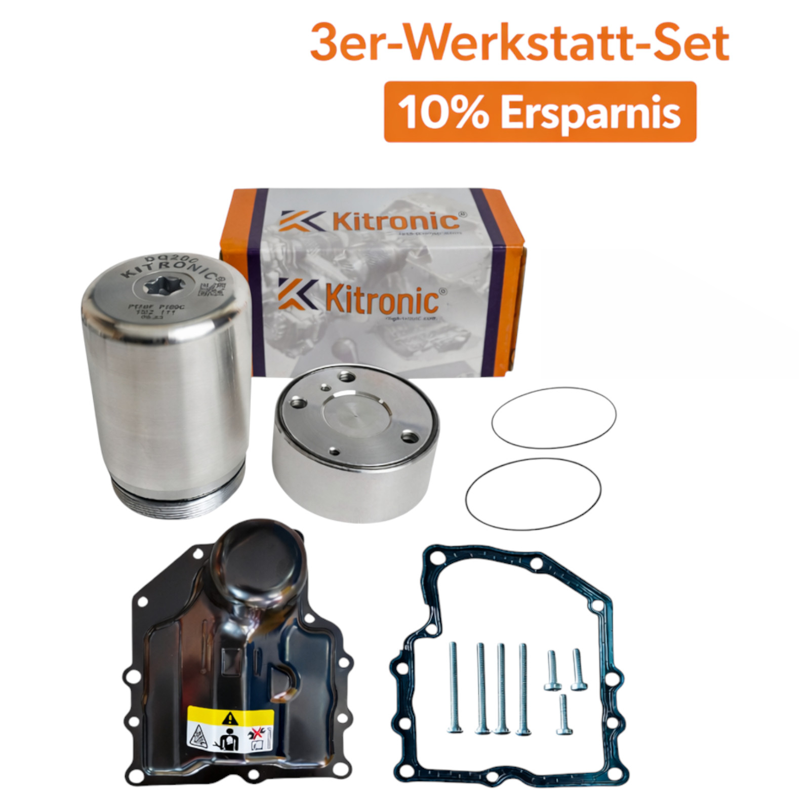 Kitronic Druckspeicher / Akkumulatorkolben – 3er Profi-Set DSG 7-Gang DQ200 passend für VW Audi Seat Skoda