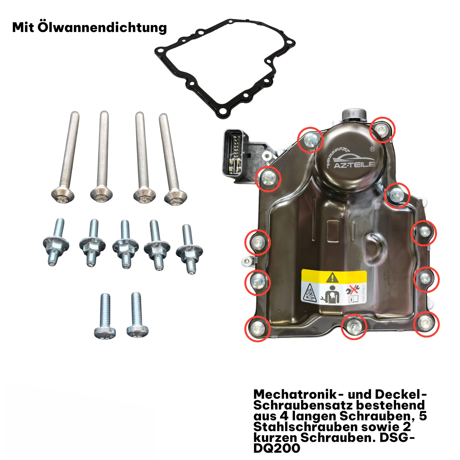 Schraubensatz für Deckel-Mechatronik-Dichtung 0AM-0CW DQ200 DSG 7 Gang