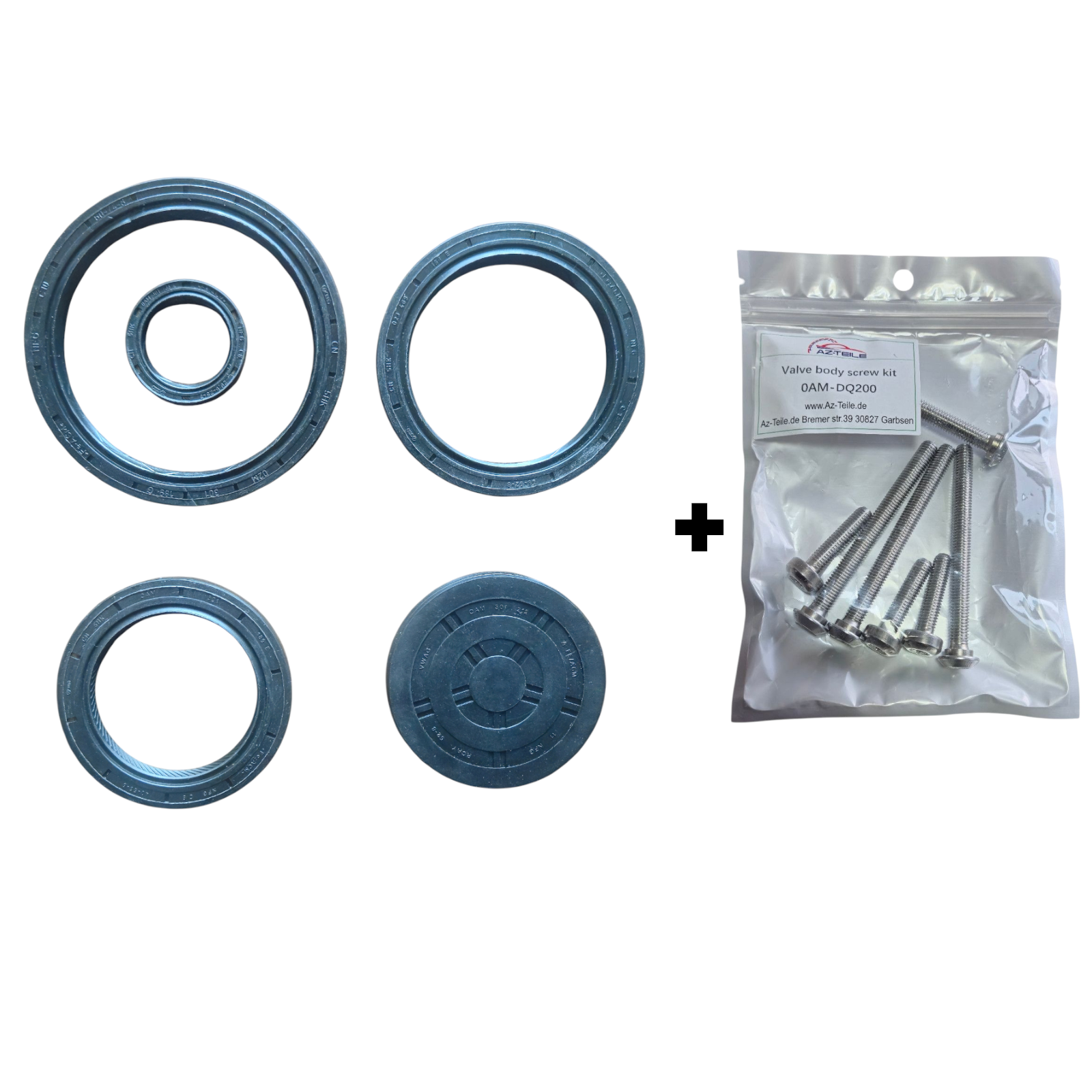 AZ-Teile® Simmerring-Set inkl. Verschlussdeckel und Mechatronik-Schraubensatz DSG 7-Gang DQ200 passend für VW Audi Seat Skoda