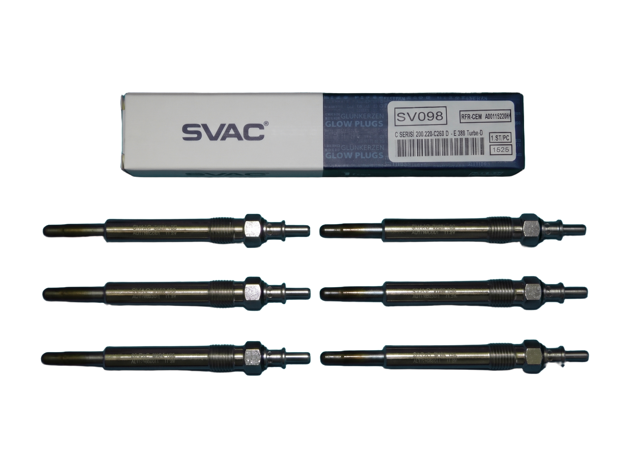 Glühkerze passend für 6 Zylinder Mercedes-Benz  Young-/ Oldtimer 1993 bis 2001, RFR-OEM A0011592001 / SV098