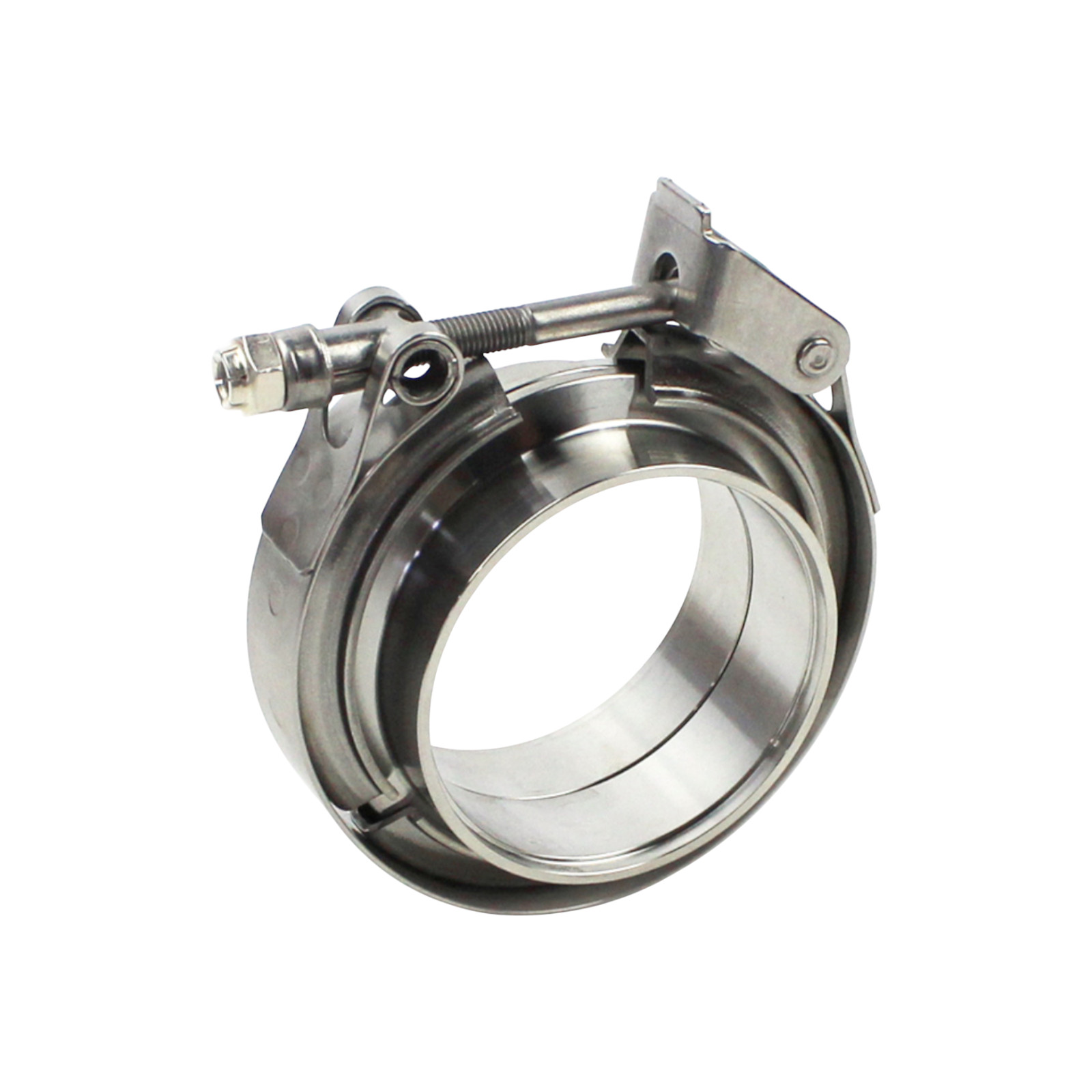 V-Band-Schelle 63,5mm mit 2x Anschweißringe V Band 2,5" mit Schnellverschluß