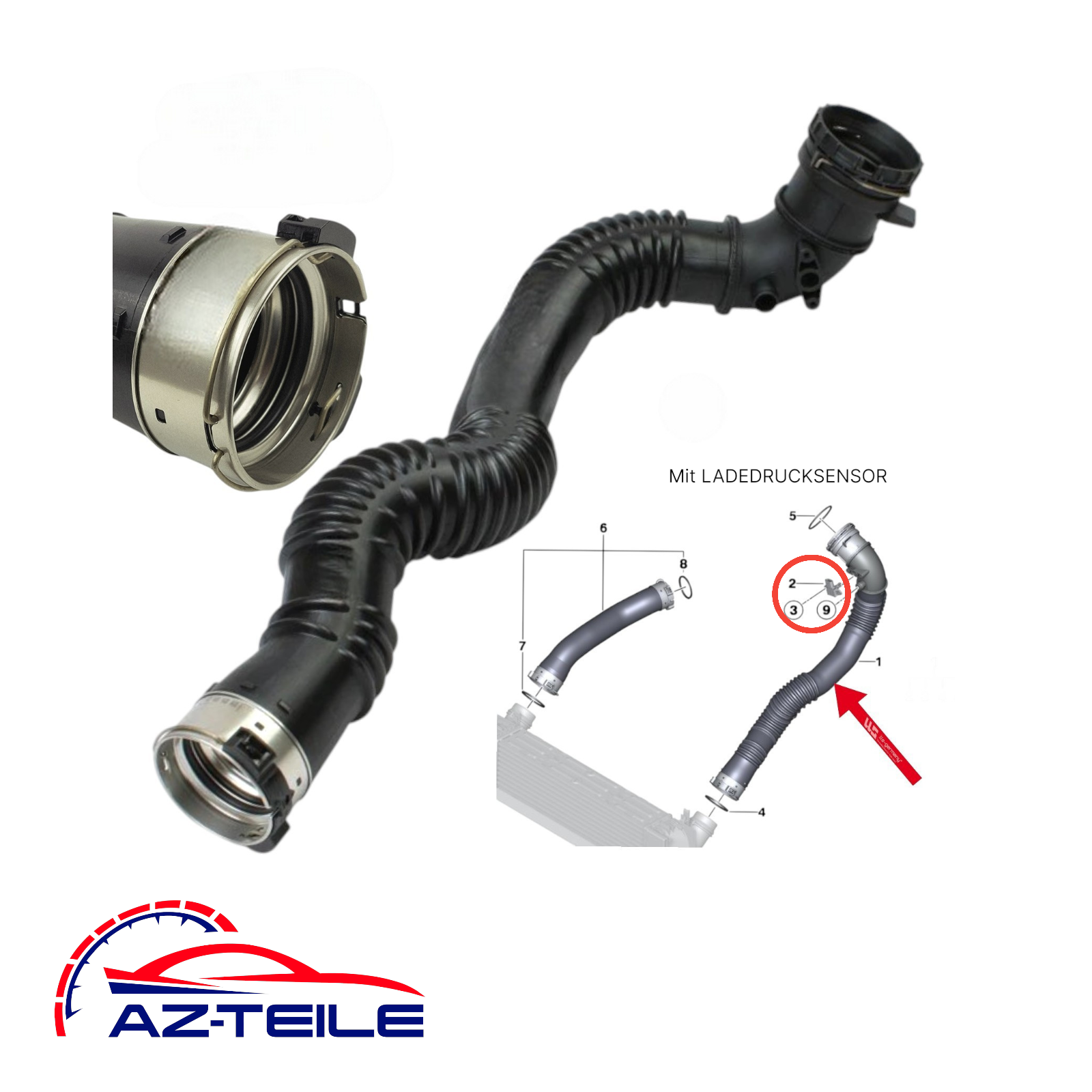 Turboschlauch BMW 5 F07 528i 13717612091 Ladeluftschlauch