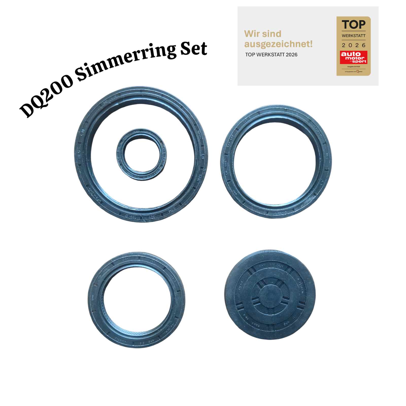DQ200 Simmerring Set inkl. Verschlussdeckel Original VW AG