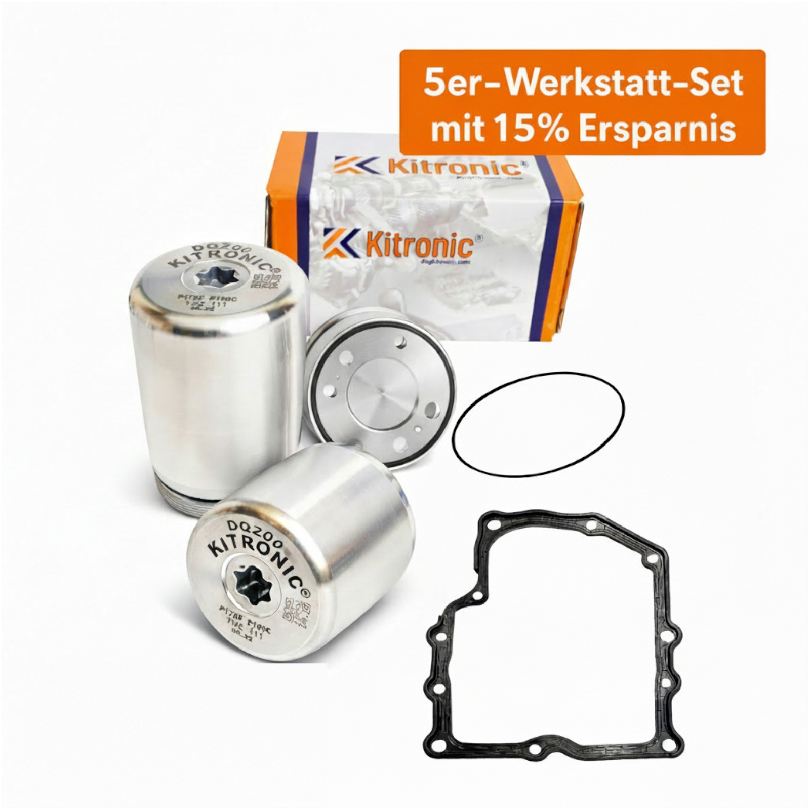 Kitronic Druckspeicher / Akkumulatorkolben – 5er Werkstatt-Set DSG 7-Gang DQ200 passend für VW Audi Seat Skoda