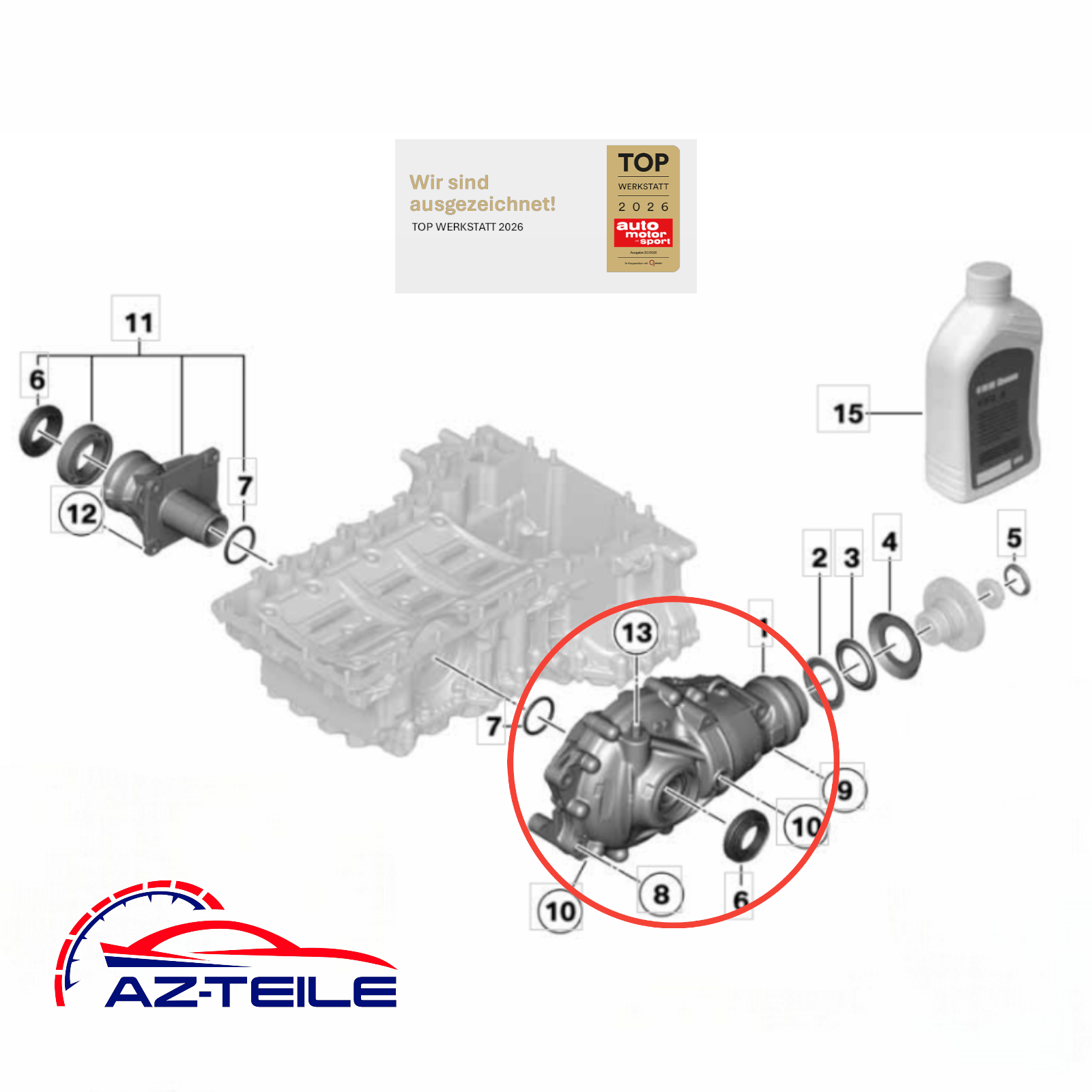 BMW xDrive Vorderachs-Differential Reparaturkit Verstärkt AZ-Teile®