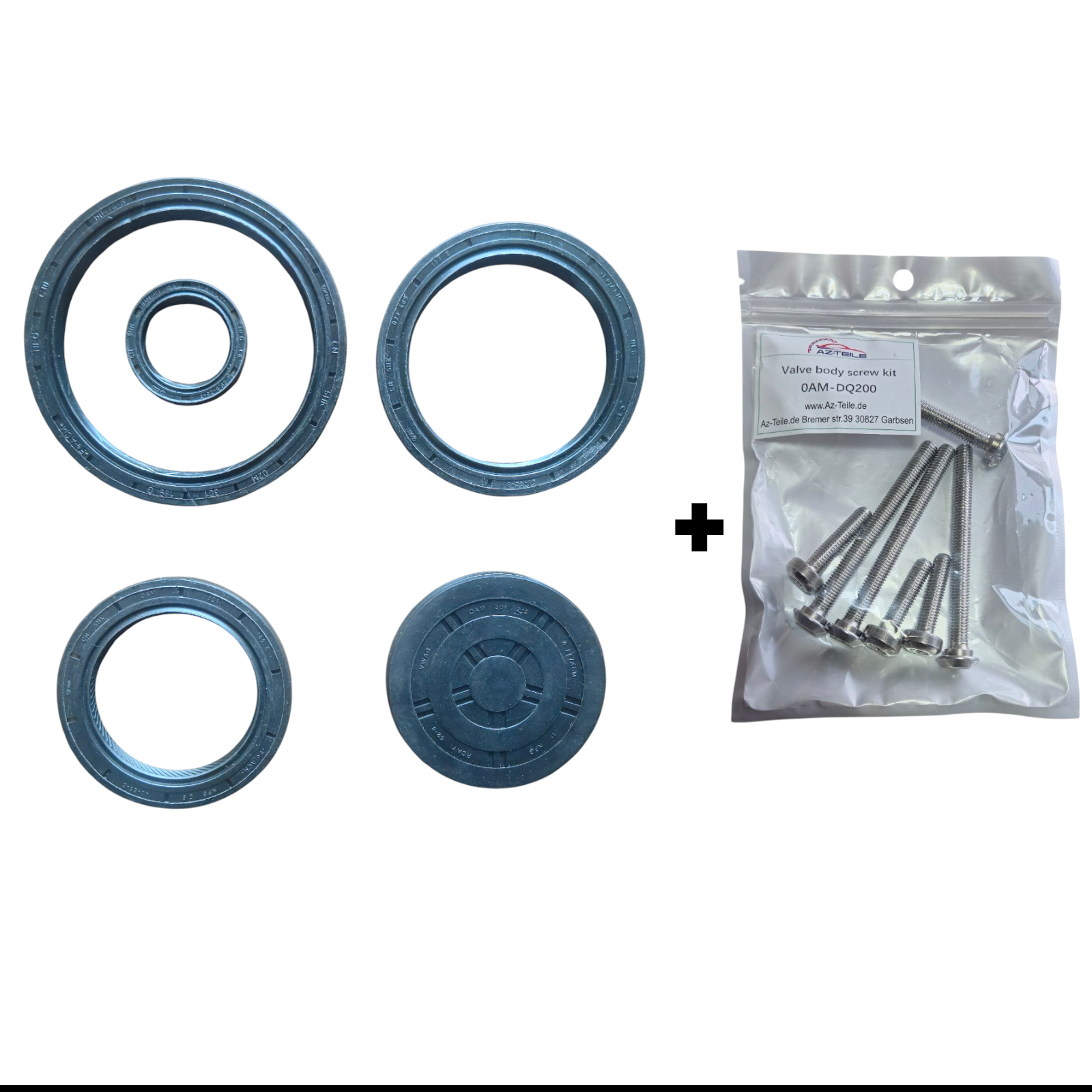 AZ-Teile® Simmerring-Set inkl. Verschlussdeckel und Mechatronik-Schraubensatz DSG 7-Gang DQ200 passend für VW Audi Seat Skoda