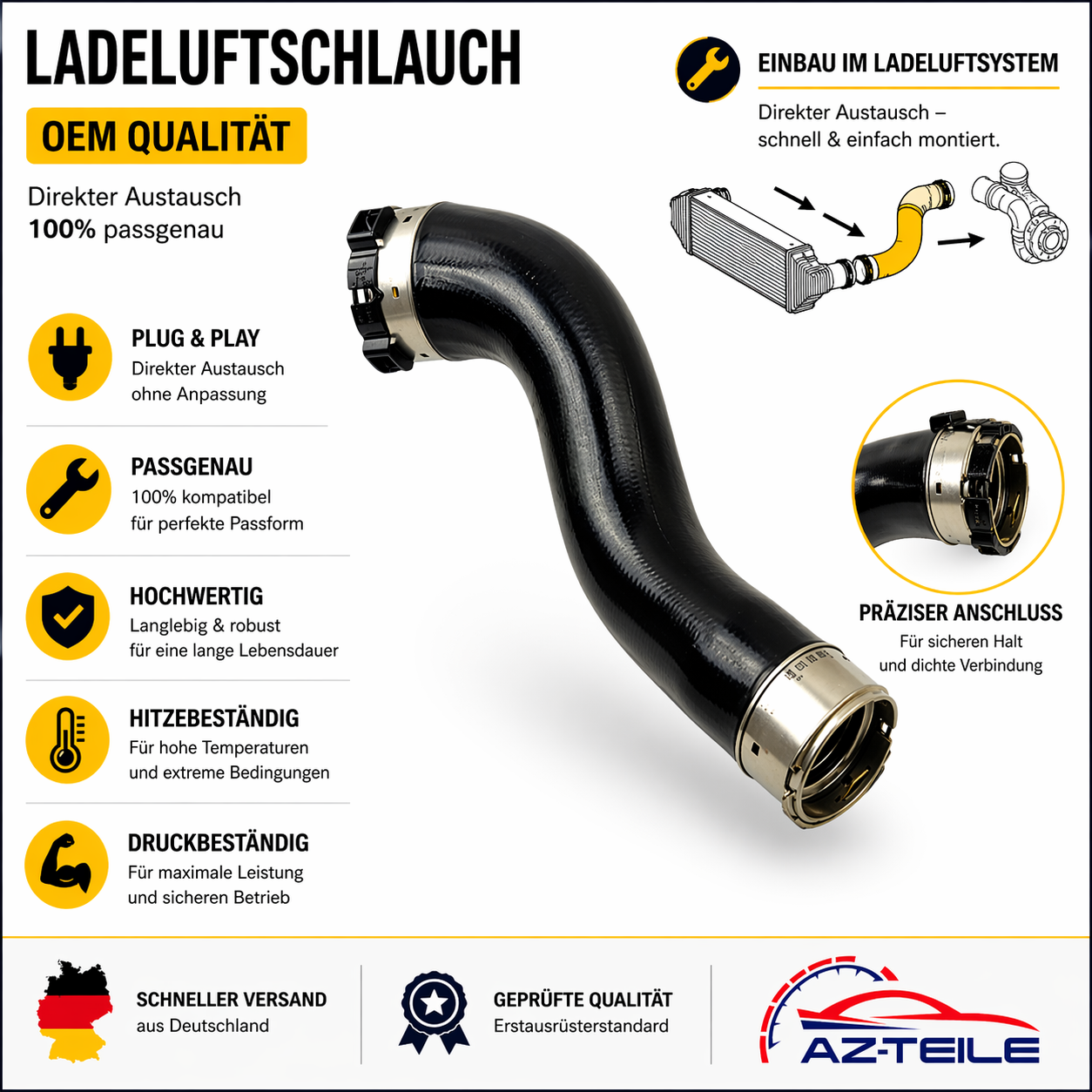 Turboschlauch Mercedes C180 CGI W204 A2045284682 Ladeluftschlauch