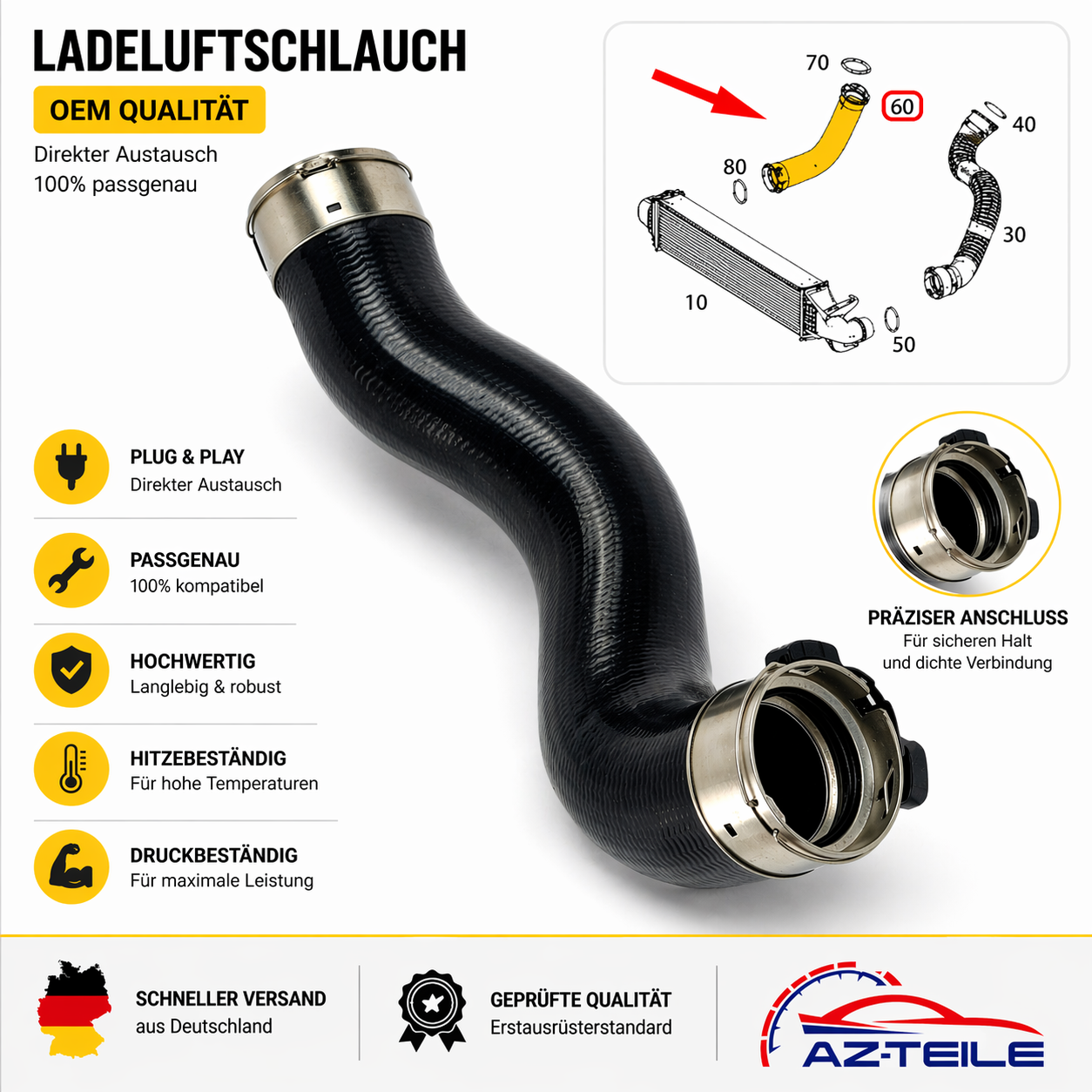 Ladeluftschlauch Sprinter 906 A9065282682 Turboschlauch CDI