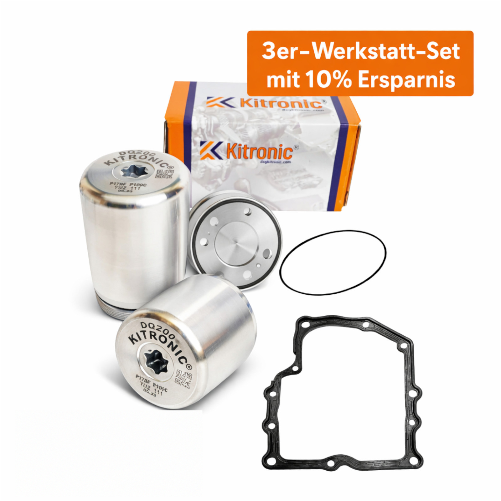 Kitronic Druckspeicher / Akkumulatorkolben – 3er Werkstatt-Set DSG 7-Gang DQ200 passend für VW Audi Seat Skoda
