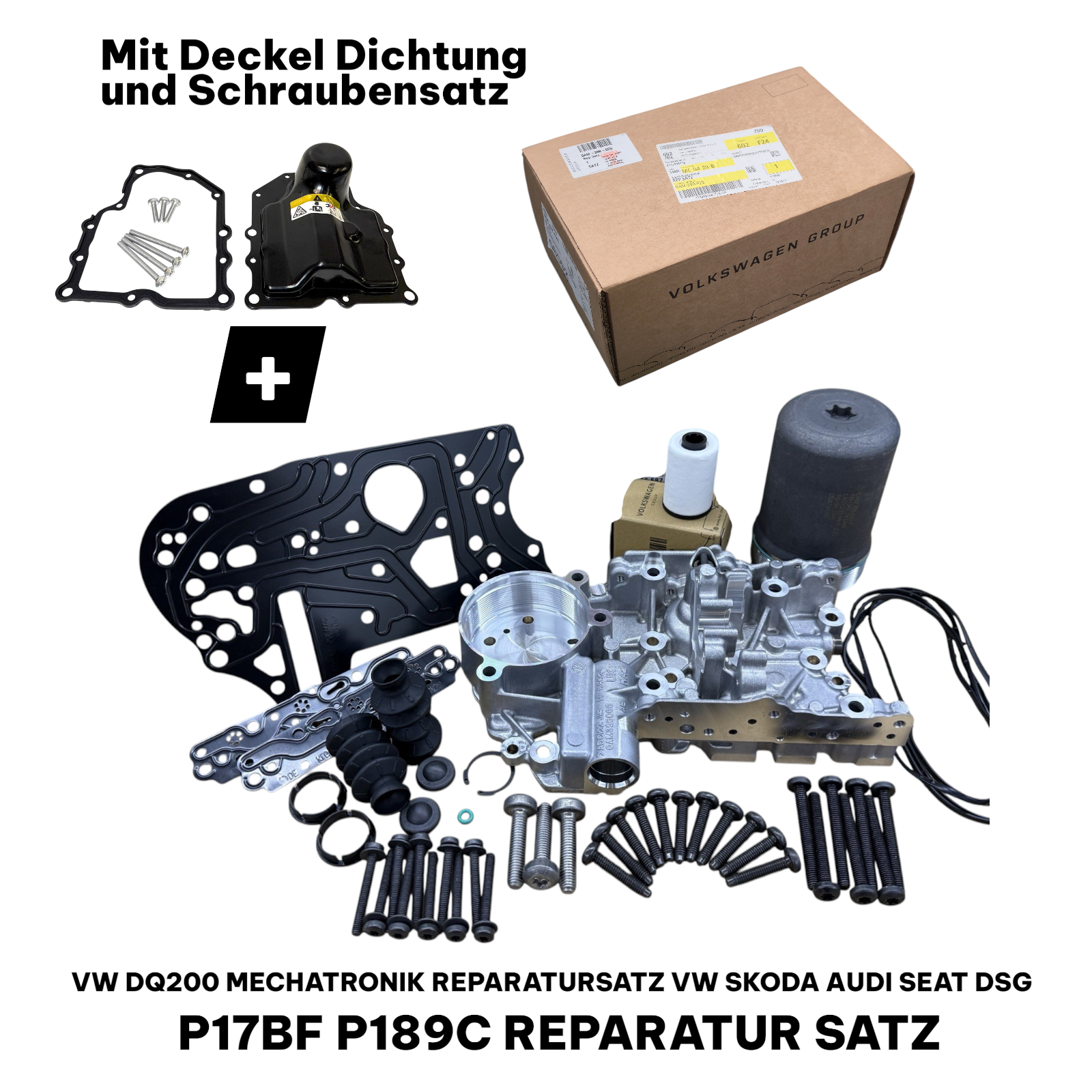 AZ-Teile® Mechatronik-Reparatursatz (Druckspeicher + Magnetventile + Dichtungen) DSG 7-Gang DQ200 passend für VW Audi Seat Skoda