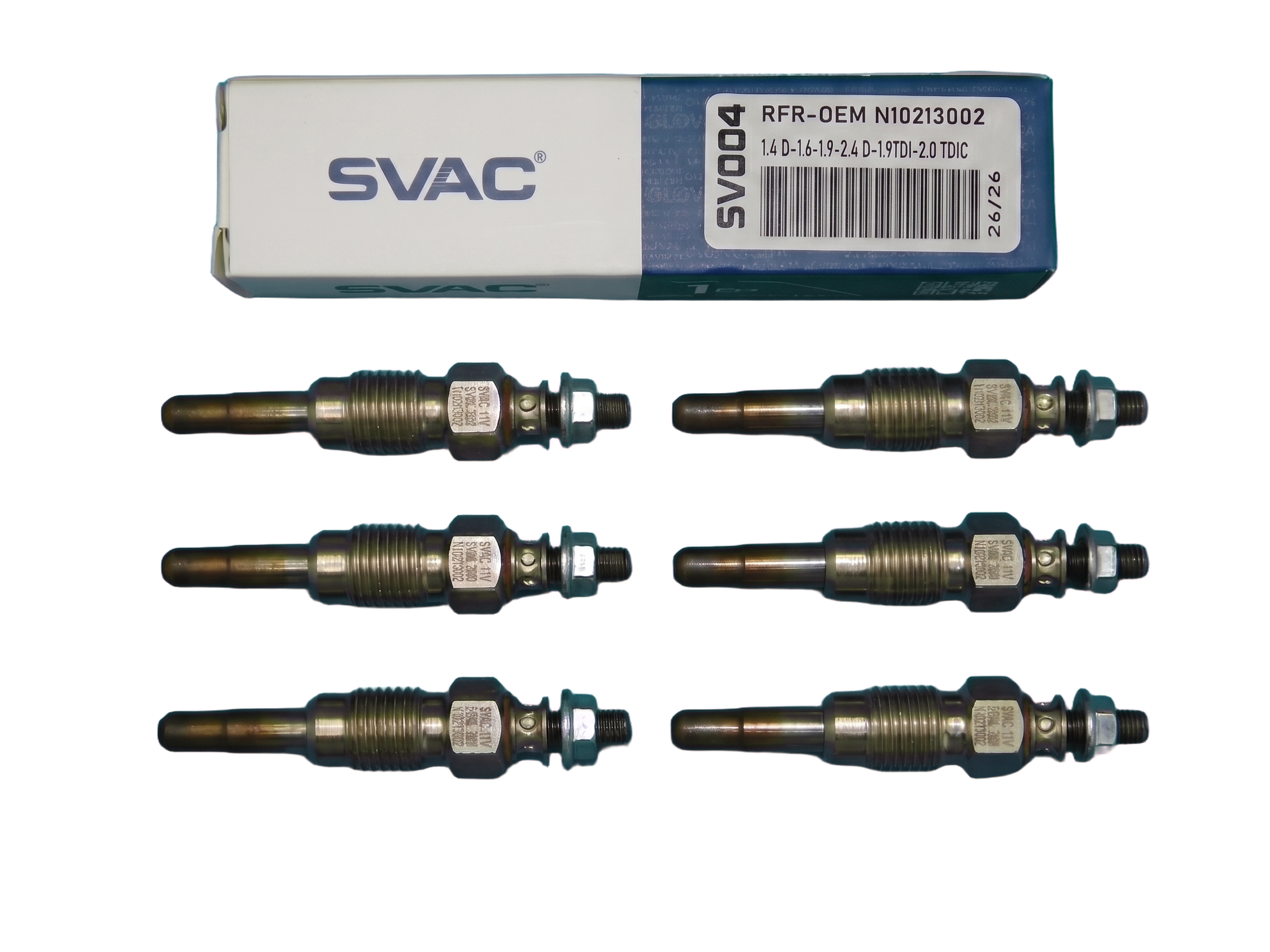Glühkerze passend für 6 Zylinder VW und Volvo, Young-/ Oldtimer 1978 bis 1996, RFR-OEM N10213002 / SV004