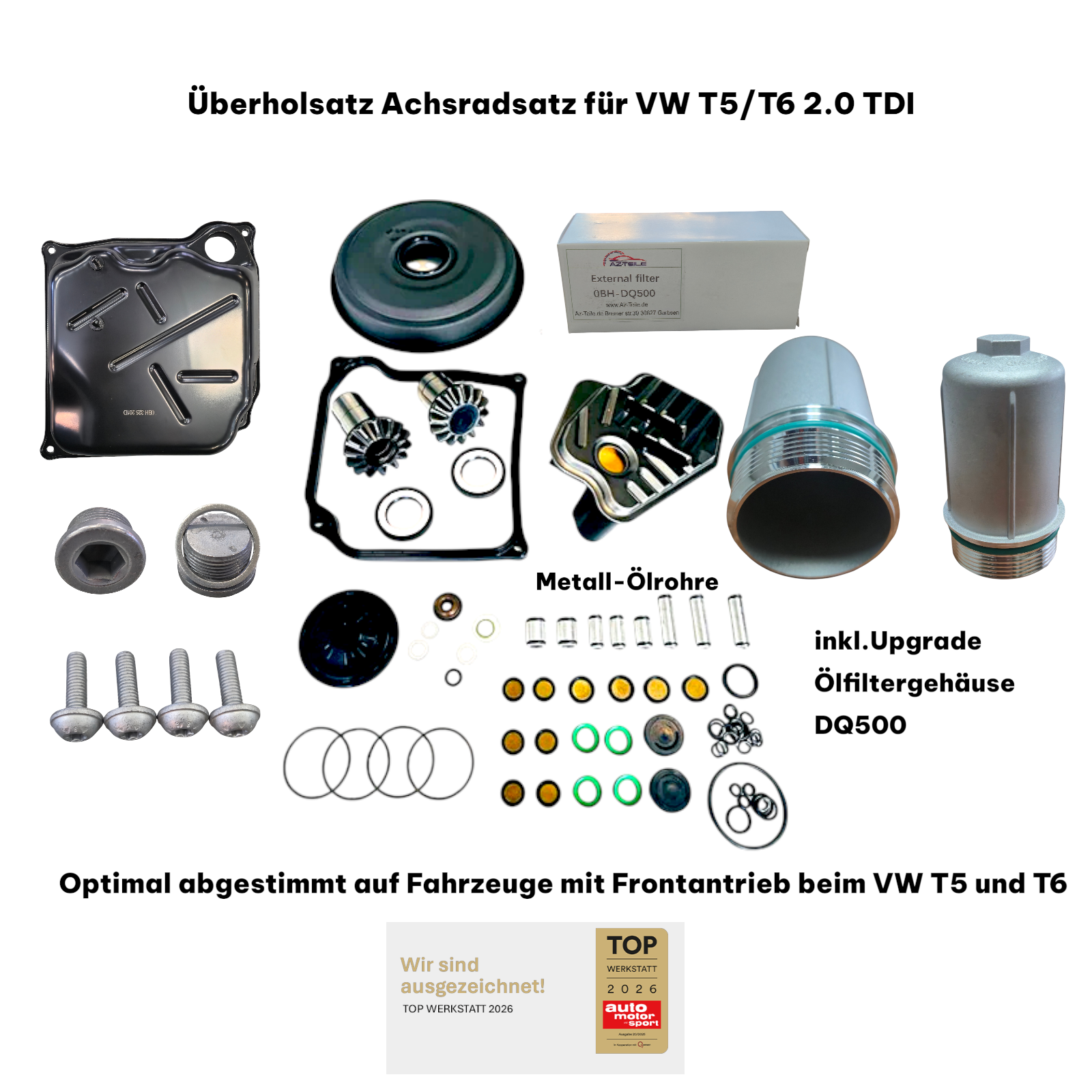 VW T5/T6 2.0 TDI Überholsatz Achsradsatz – DSG 7-Gang DQ500 (0BT/0BH)