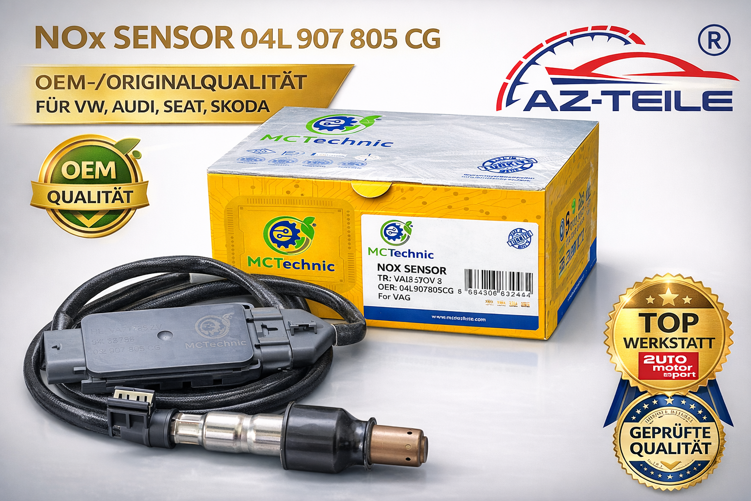 NOx Sensor Lambdasonde 04L907805CG für VW Audi Seat Skoda 1.6 2.0 TDI