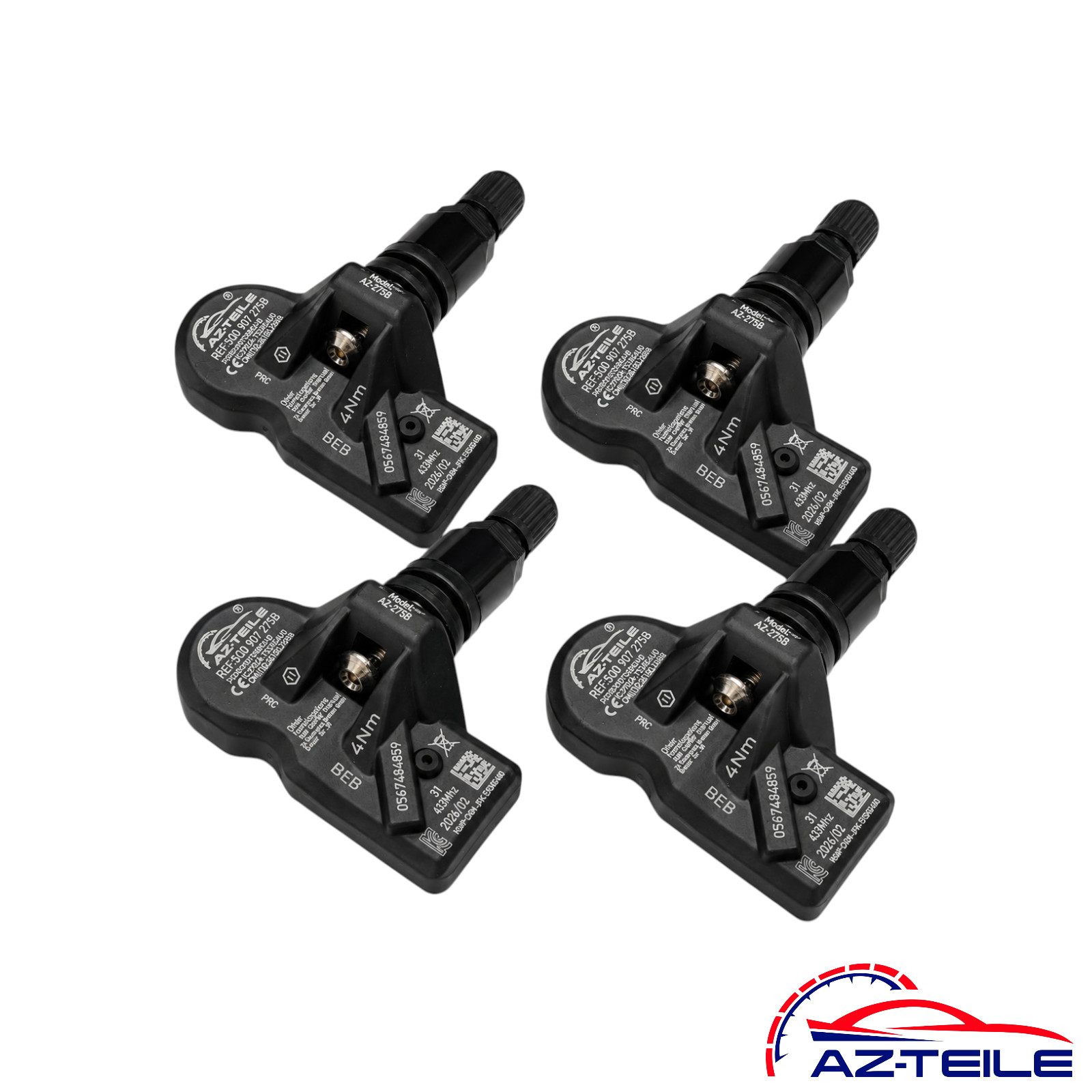 4x RDKS Reifendrucksensor 5Q0907275B TPMS Schwarz für VW Audi Skoda Porsche