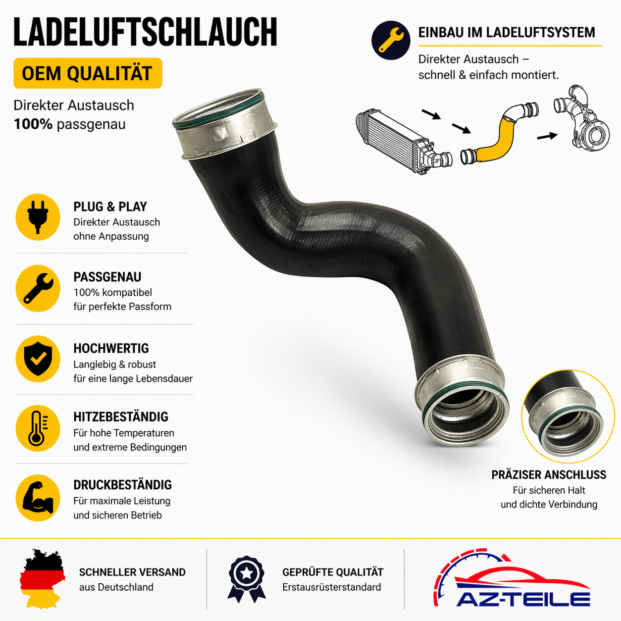 Turboschlauch Mercedes E200 Kompressor S211 A2115283982 Ladeluftschlauch