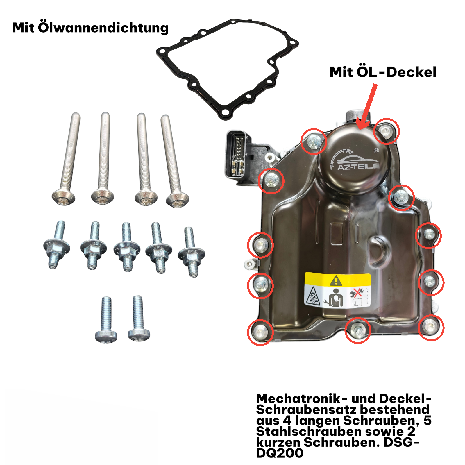 Schraubensatz mit Deckel und Dichtung 0AM-0CW DQ200 DSG 7 Gang