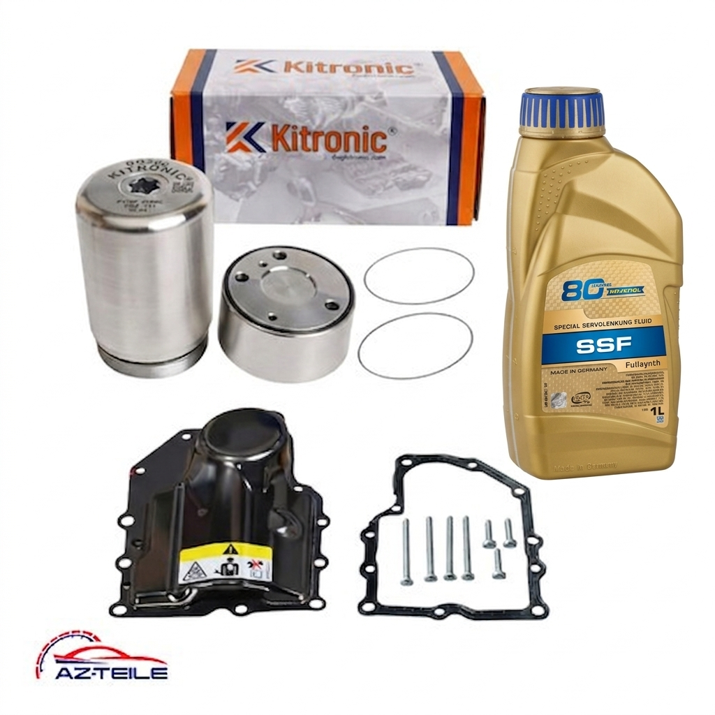 Kitronik Druckspeicher / Akkumulatorkolben (Kitronik) – Komplett mit Schrauben, Deckel, Dichtung und Öl (verstärkt, Premium) passend für Audi, Volkswagen, Seat und Skoda 7-Gang DSG Doppelkupplungsgetr