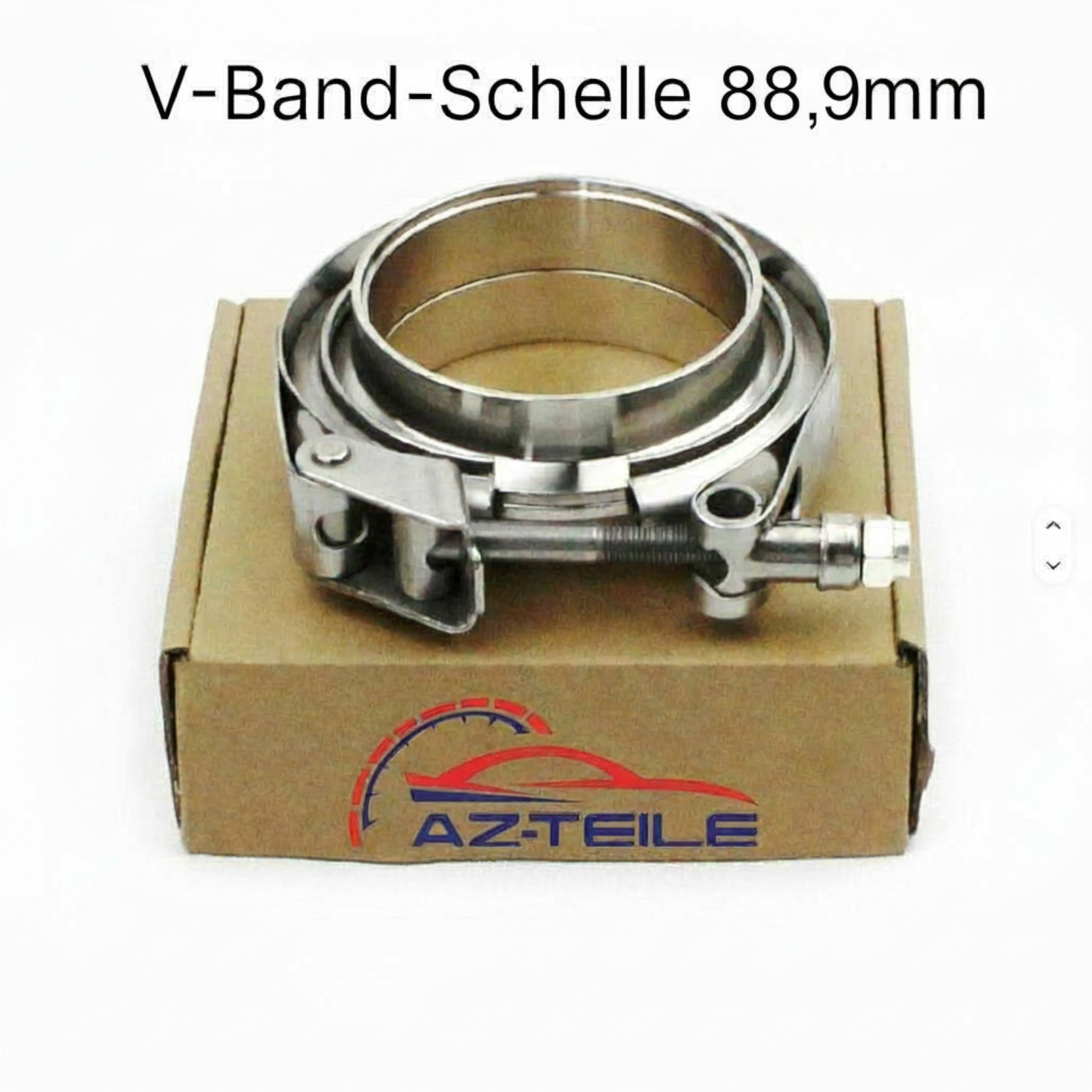 V-Band-Schelle 88,9-90,0 mm mit 2x Anschweißringe V Band 3,5 88,9mm mit Schnellverschluß