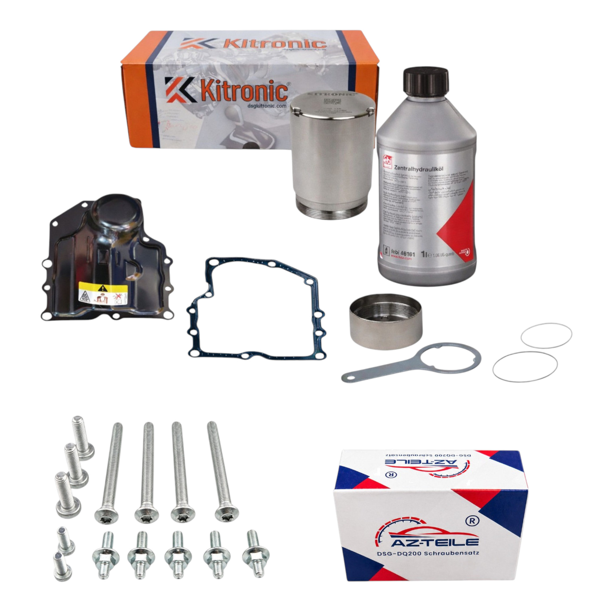 Kitronik Druckspeicher / Akkumulatorkolben (Kitronik) mit Montageschlüssel und Komplett-Reparaturset (verstärkt, Premium, Komplett-Reparaturset) passend für Audi, Volkswagen, Seat und Skoda 7-Gang DSG