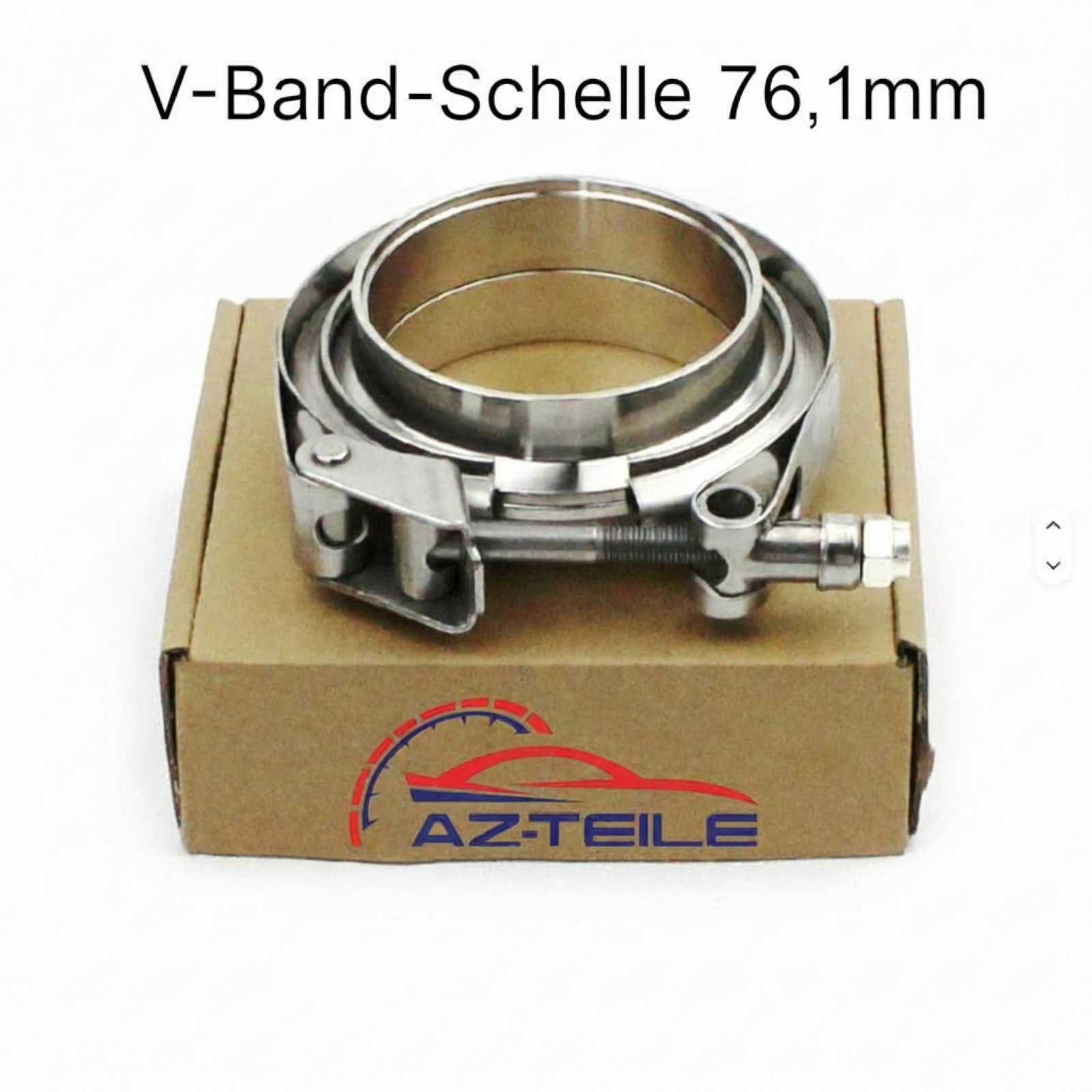 V-Band-Schelle 76mm mit 2x Anschweißringe V Band 3" 76,1 mit Schnellverschluß