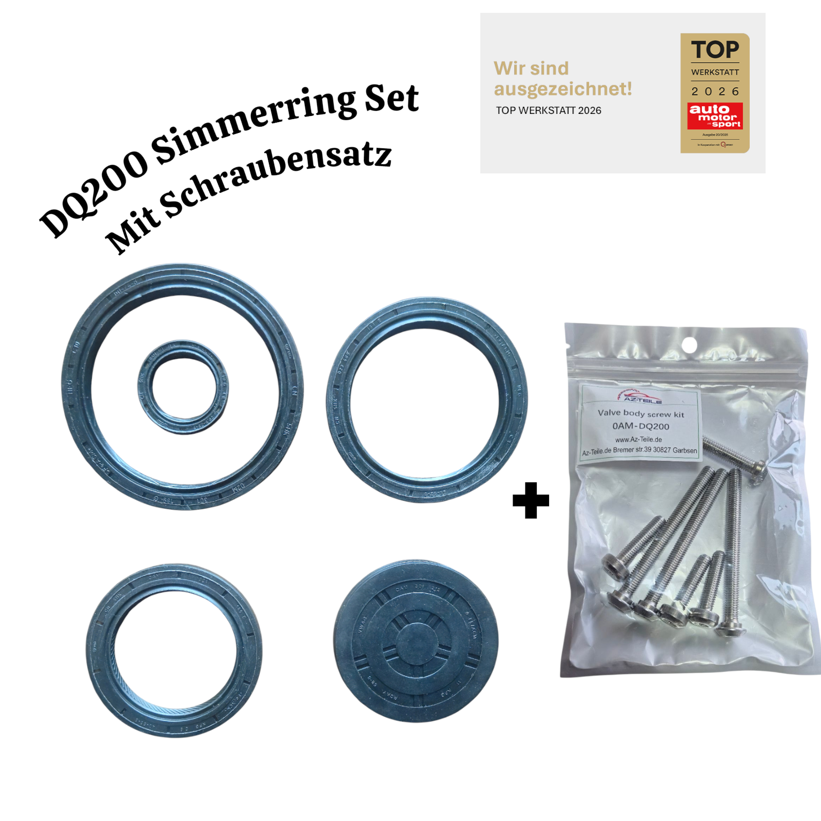 DQ200 Simmerring Set inkl. Verschlussdeckel+Schraubensatz Original VW AG