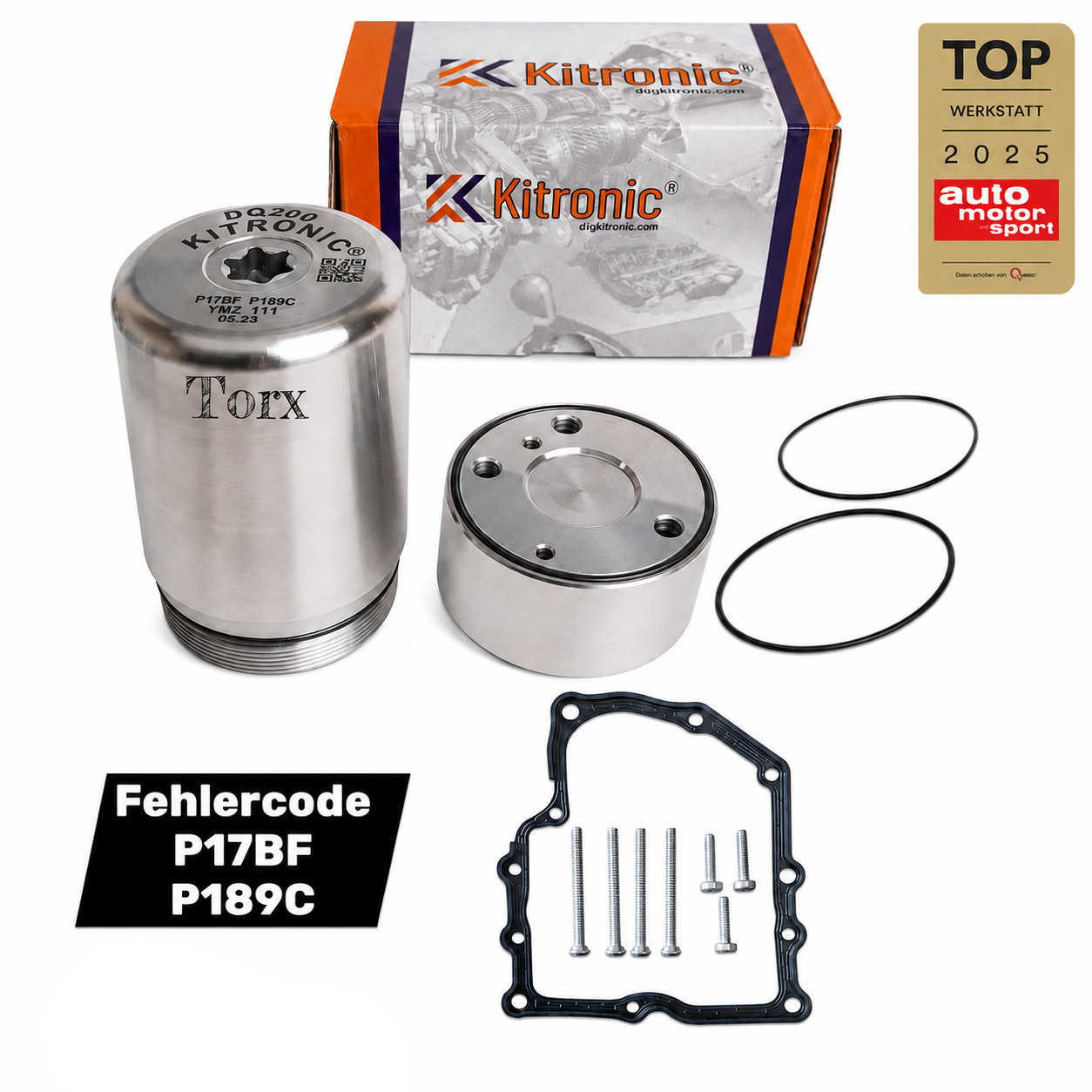 Kitronic DSG DQ200 Druckspeicher Akkumulatorkolben mit Schrauben und Dichtung 0AM für VW Audi Seat Skoda